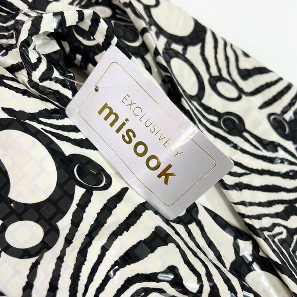 Exclusively Misook Zip Up Jacket Womens 3X Black & White Geometric Print NWT - Picture 4 of 10